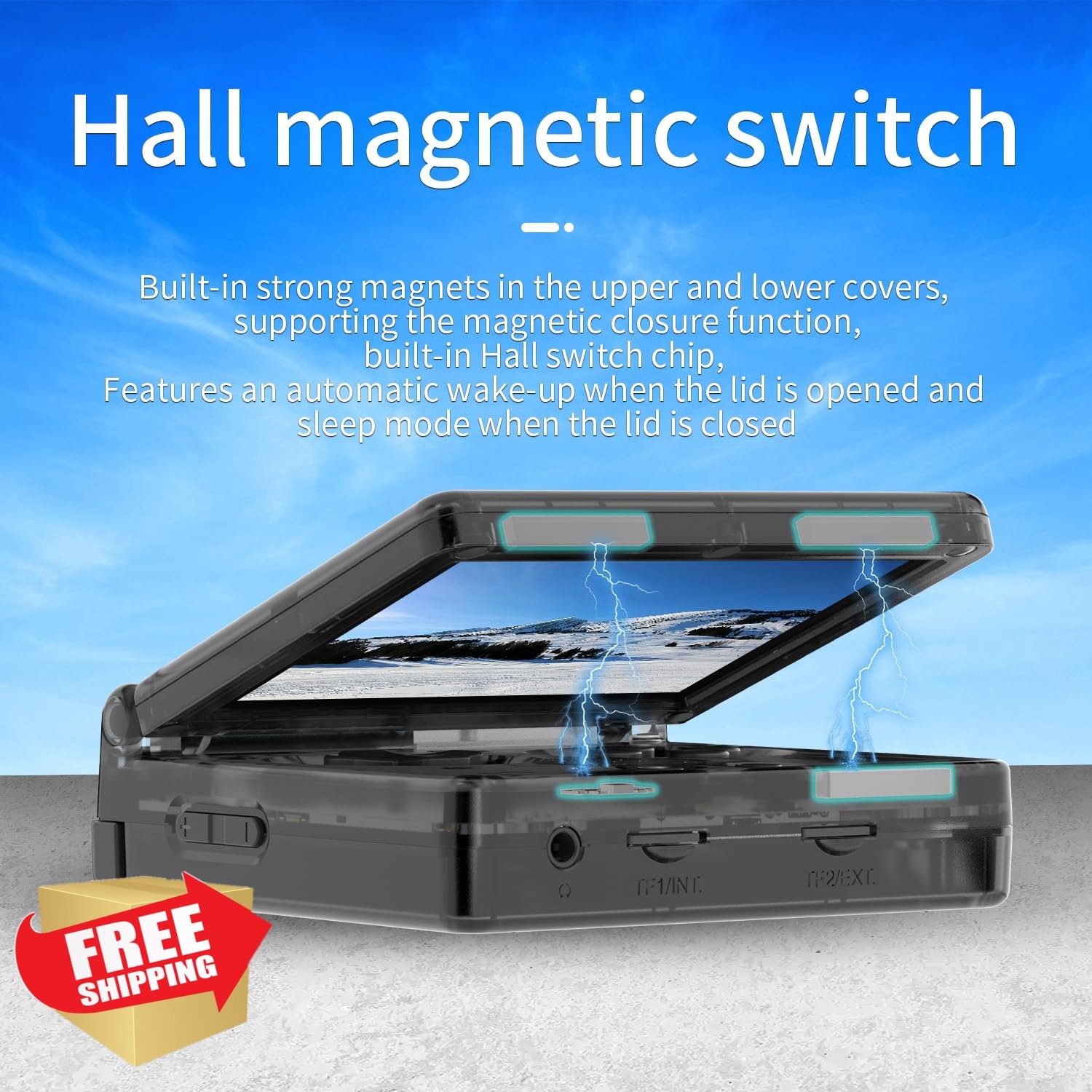 Anbernic RG35XXSP Flip Retro Handheld Game Console Transparent Black