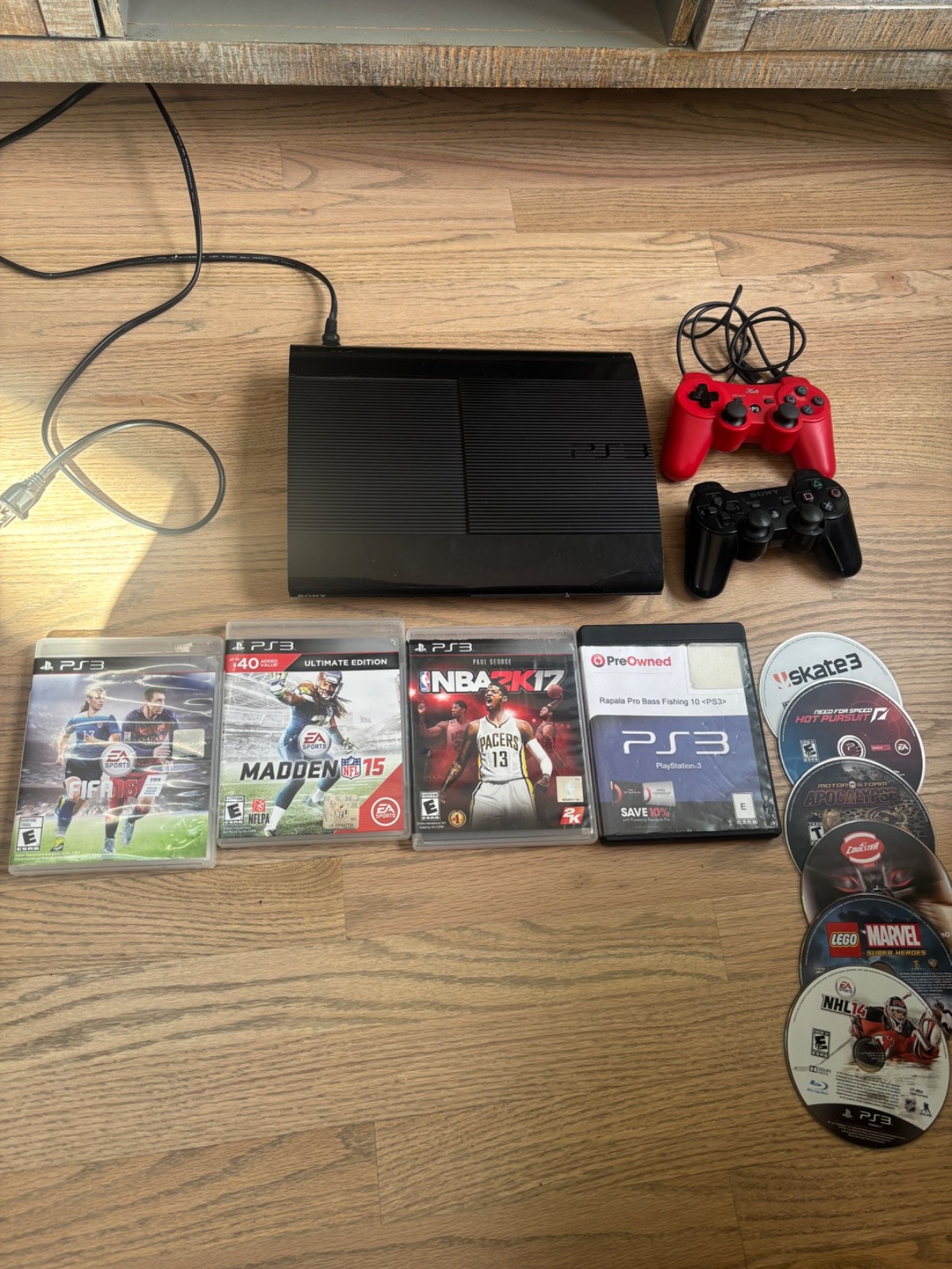 Sony PlayStation 3 super slim used with controllers 250GB Console – Black