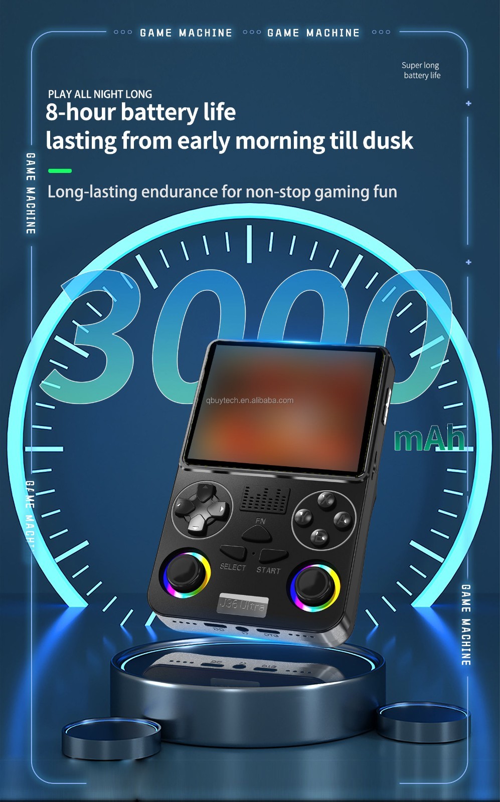 J36 Ultra Handheld Game Console 3.5 Inch IPS Screen Retro Portable Video Player