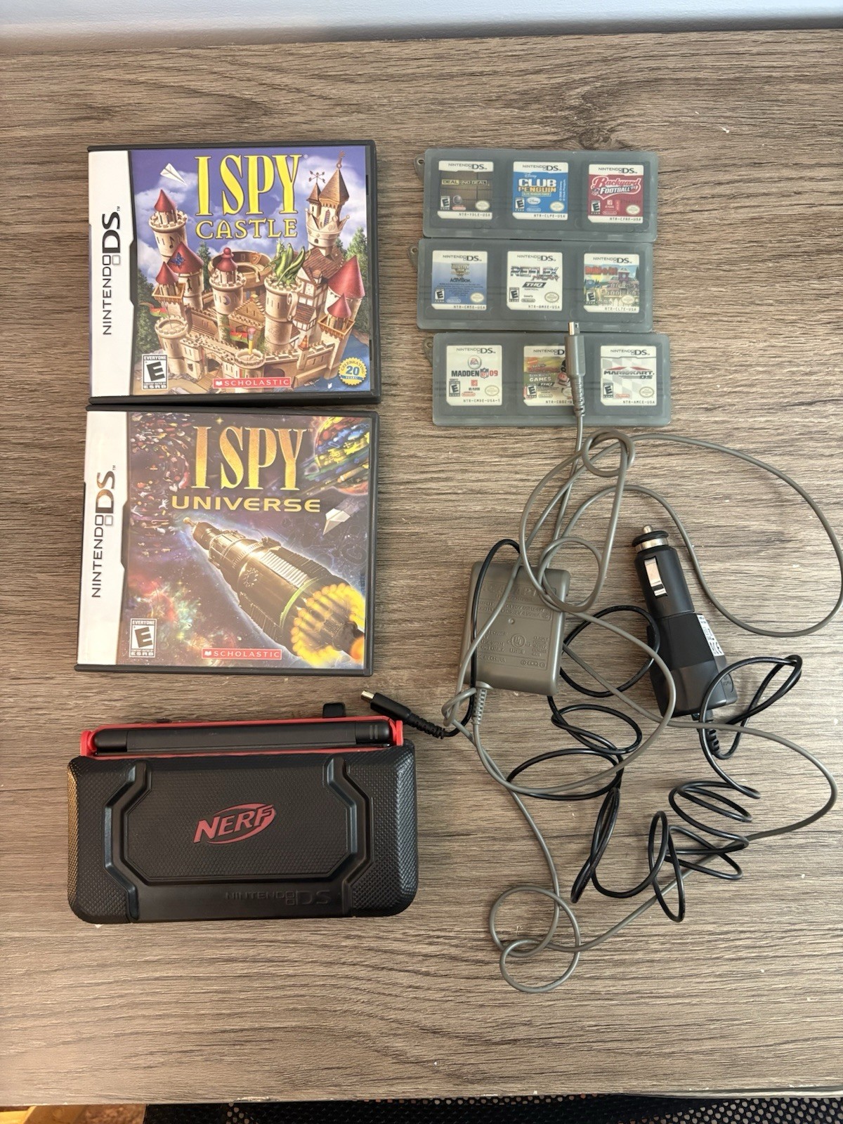 Nintendo DS Handheld ConsoleTouchscreen w/ Charger, NERF Case & Games MarioKart