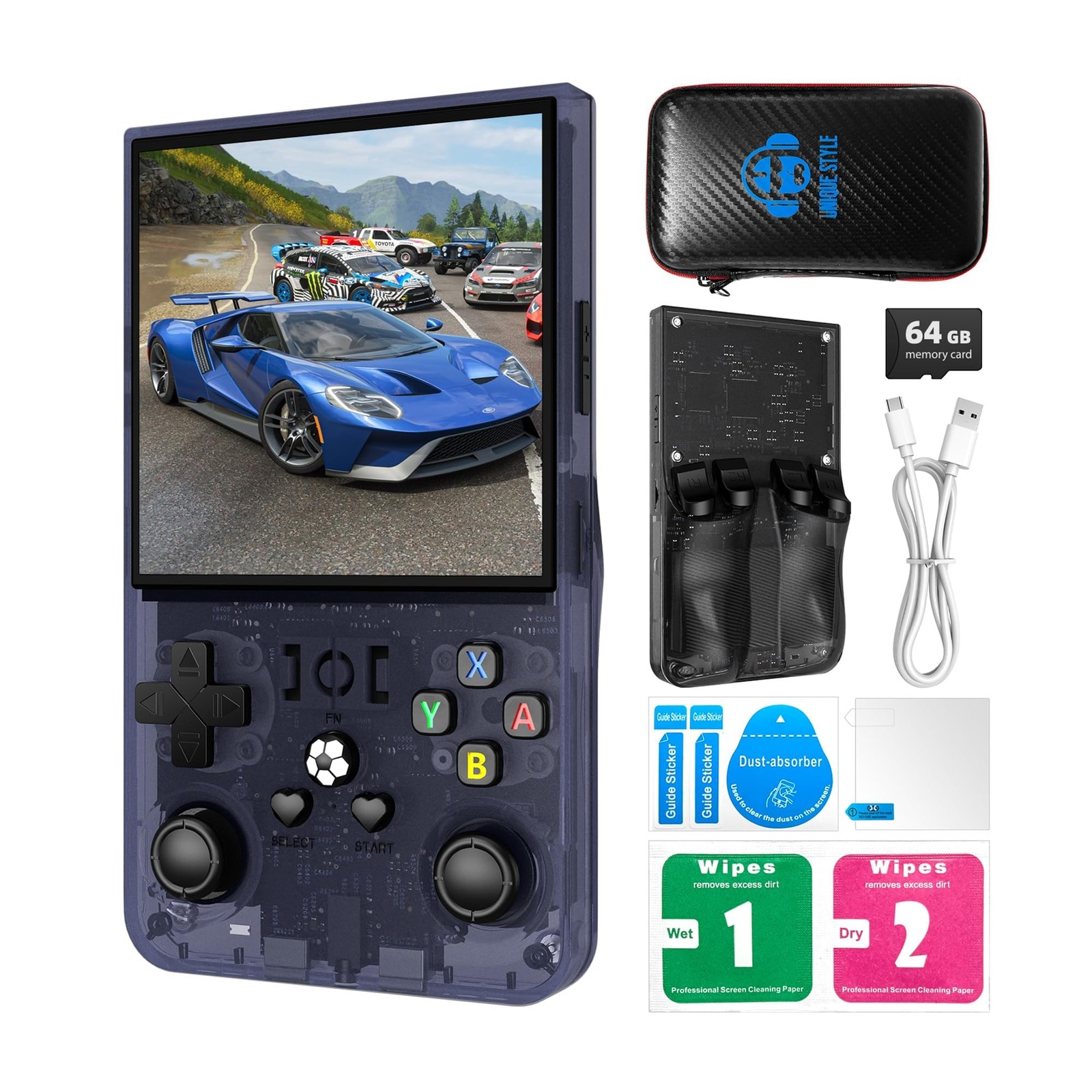 R36MAX Retro Handheld Game Console, 4.0 Inch 720×720 IPS Screen, 128GB Built-…