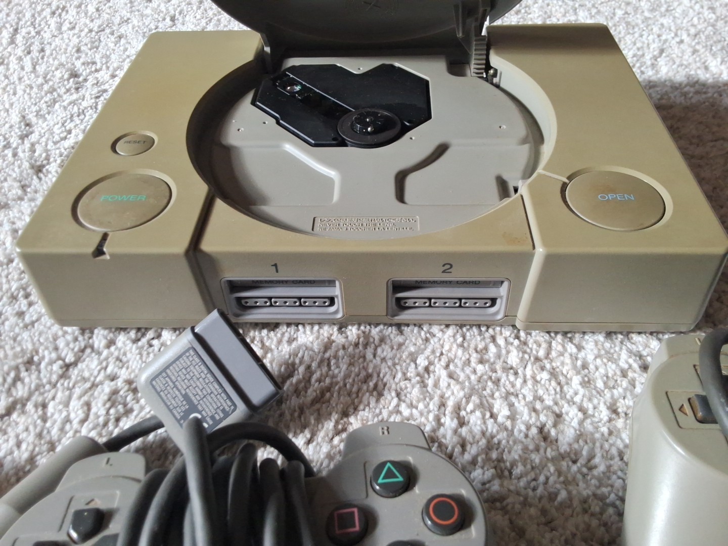 Sony PlayStation 1, No Power Cord And 2 Controllers And Memory Card Not Tested