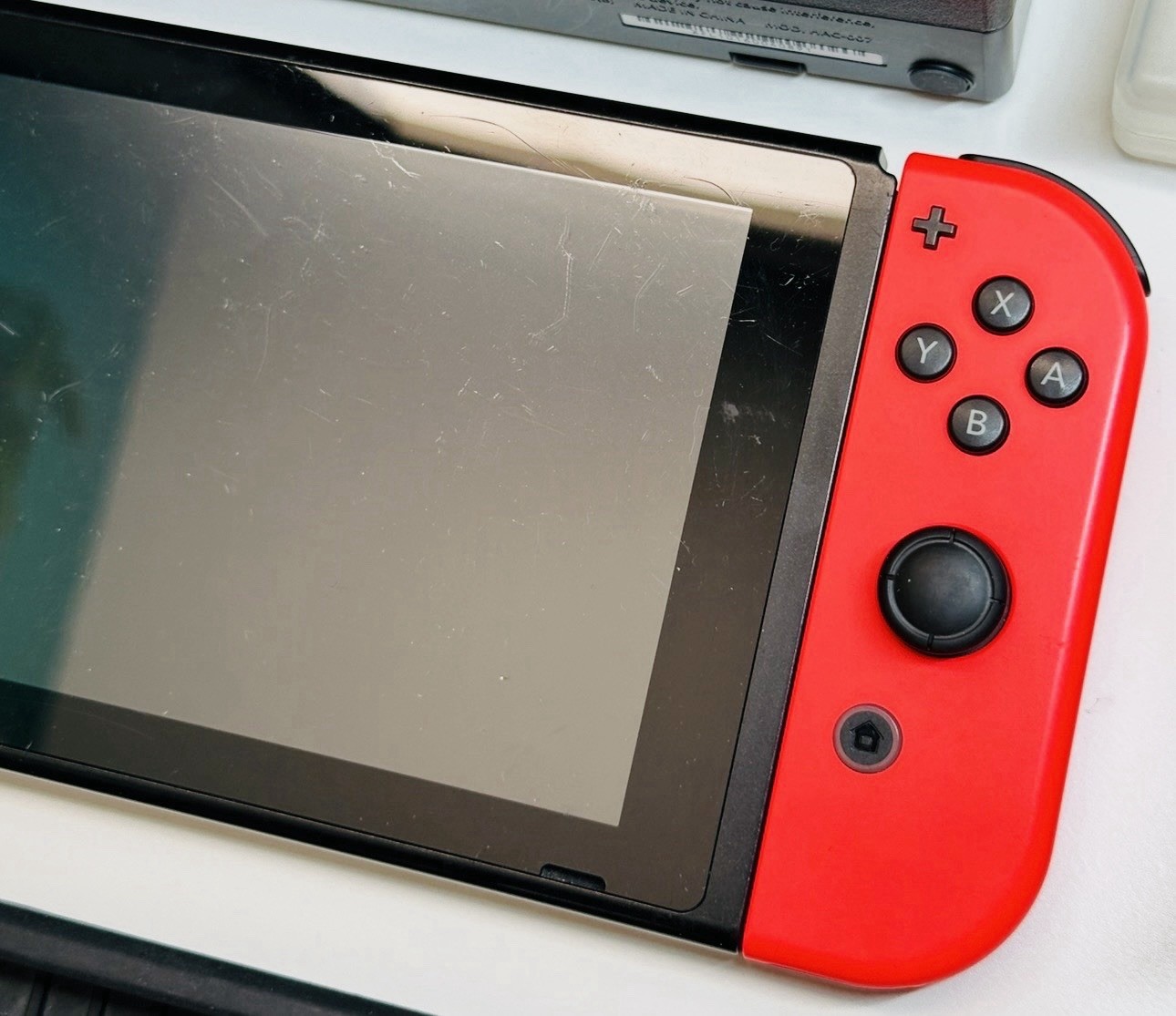 Nintendo Switch V1 Game Console HAC-001 Red/Blue Joy cons Tested Read 1401