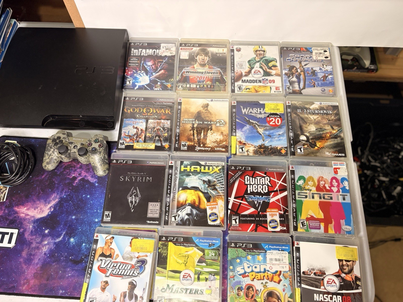 LARGEBundle Sony PlayStation 3 Slim 160GB Console Black + 16 games ,1Controller