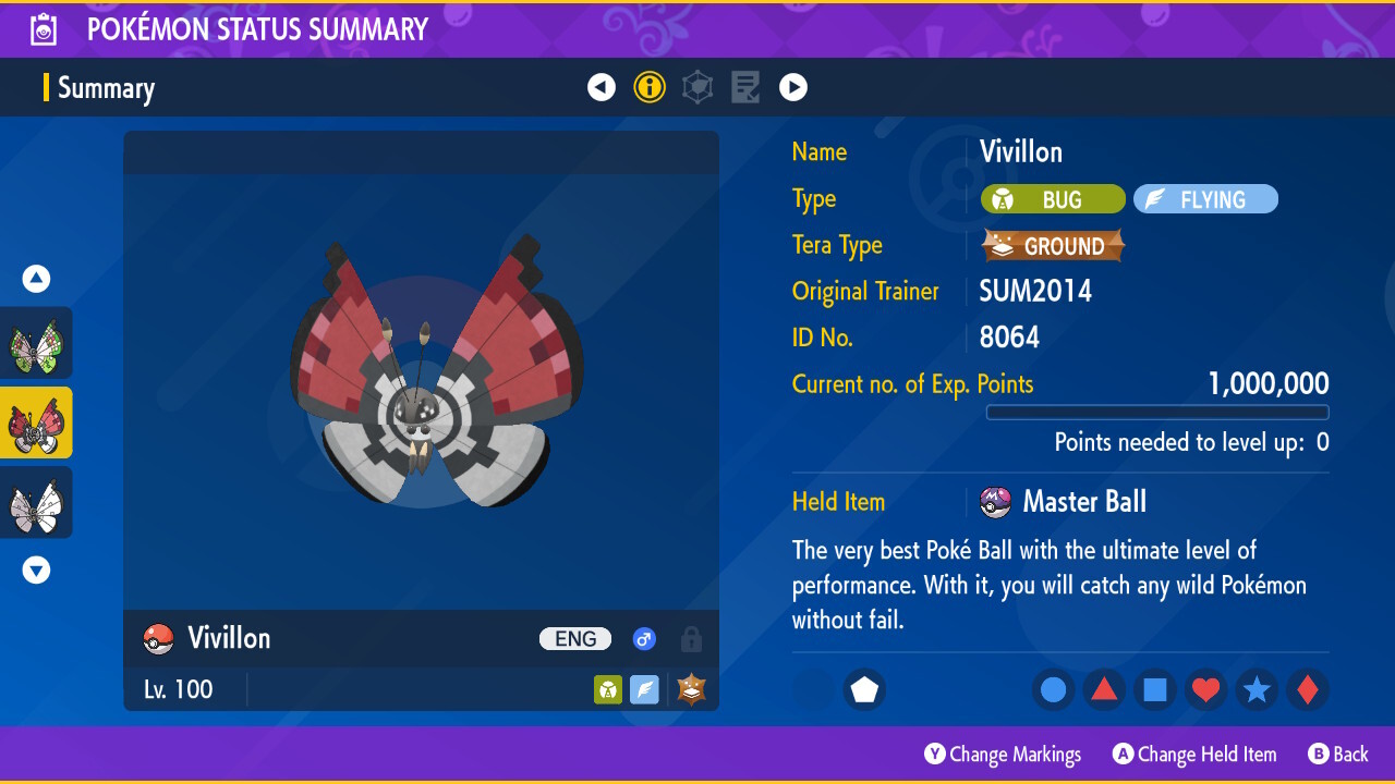 Vivillon All Forms 6iv 🌟 Shiny 🌟 & Non Shiny Pokemon Scarlet and Violet Home