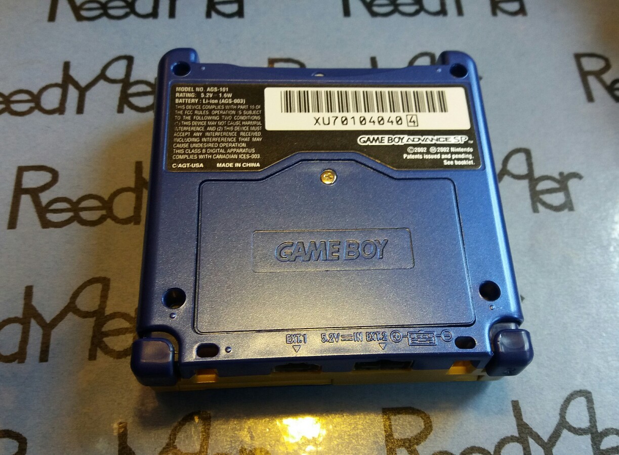 ND Blue & Gold Notre Dame GameBoy Advance SP MINT AGS-101 Bright Nintendo System