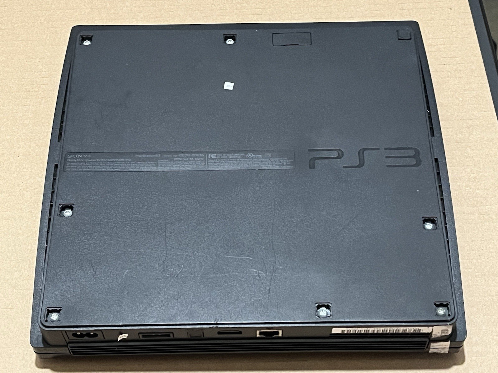 Sony PlayStation 3 Slim Black Console CECH-2001A w/ Sony Controller & Cables