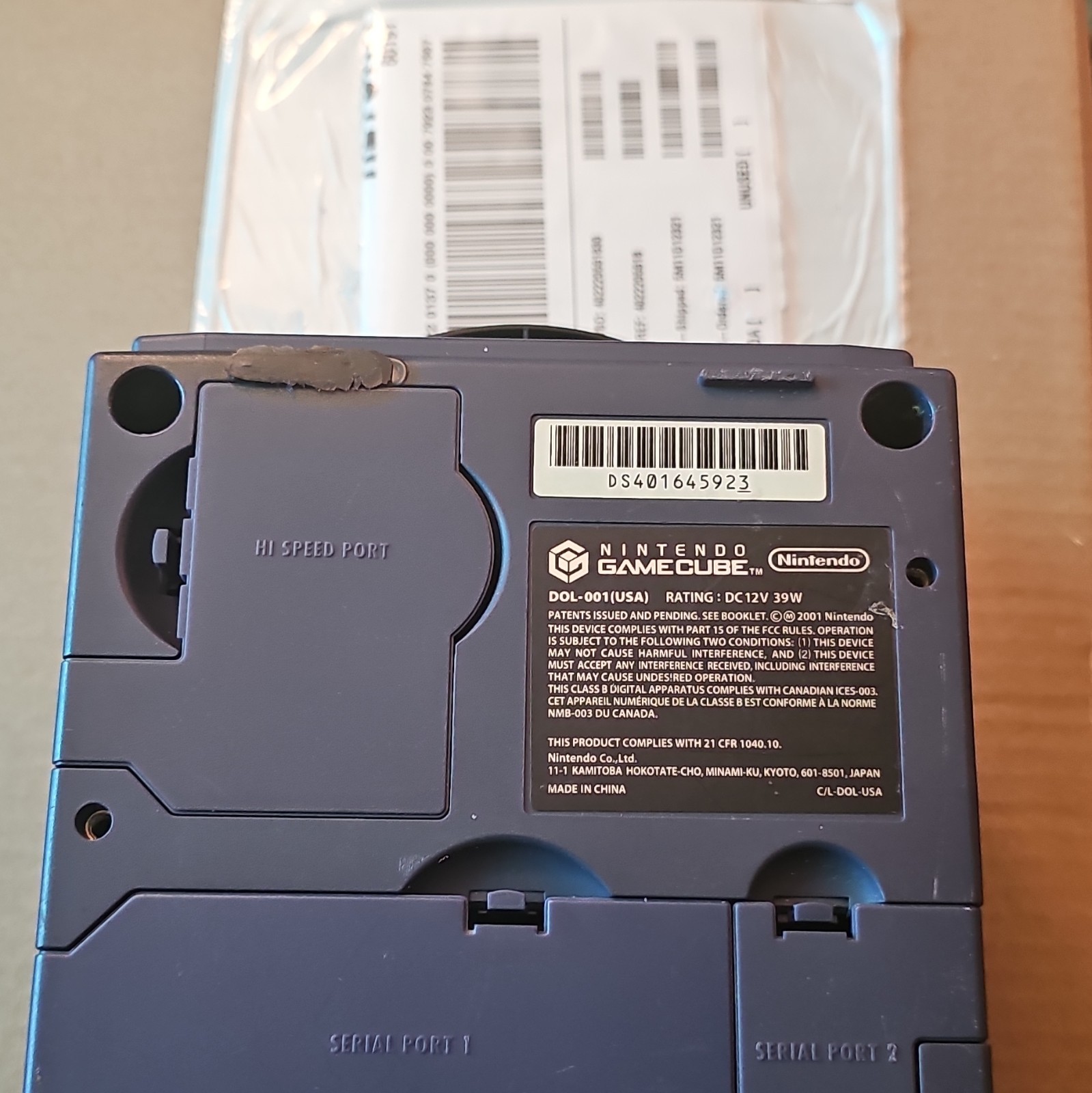 Nintendo GameCube DOL-001(USA) Purple Console Hi Speed Serial Port AV Out