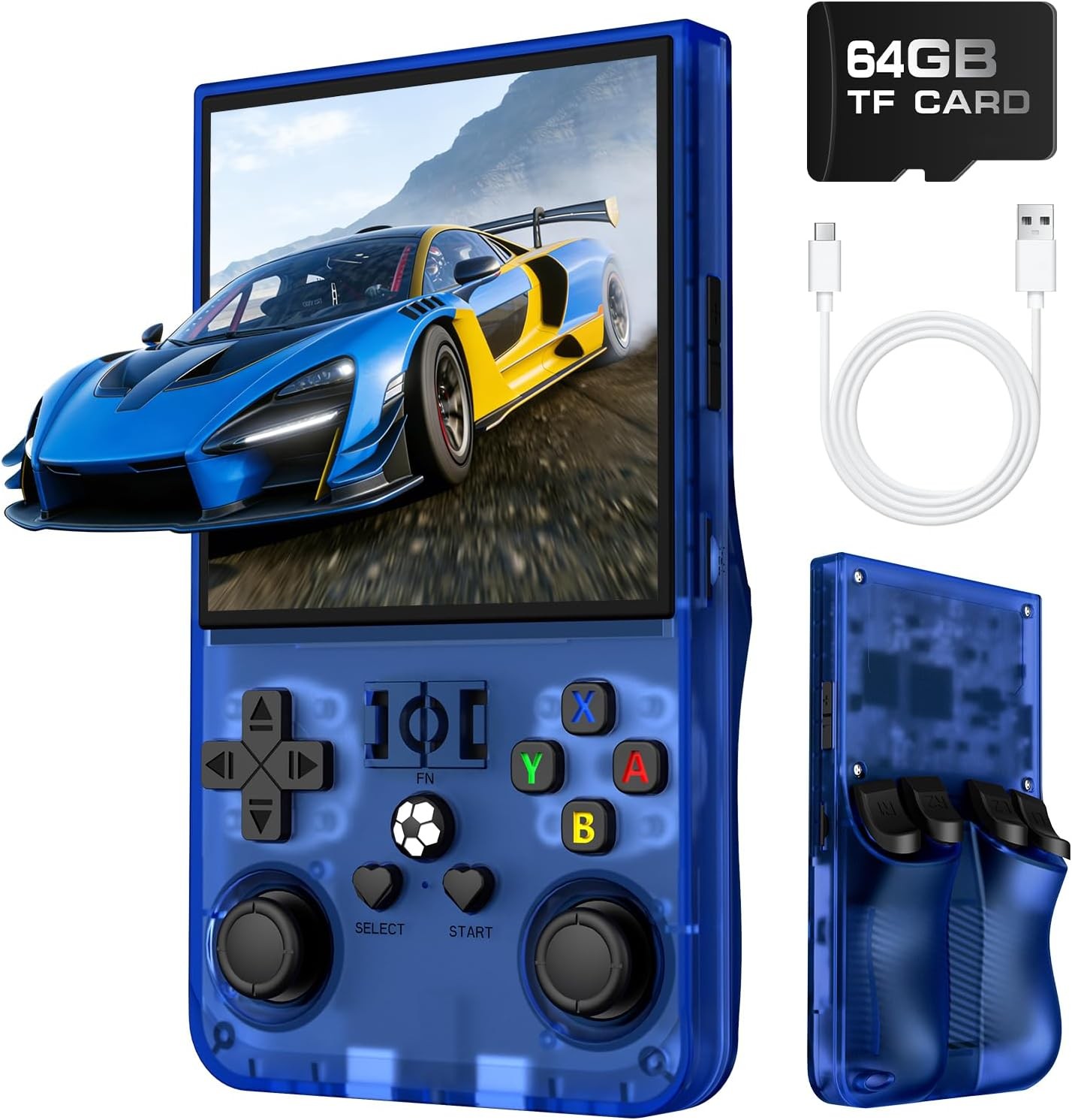 R36MAX Linux Handheld 4.0 IPS 4000mAh Blue 18000 Games