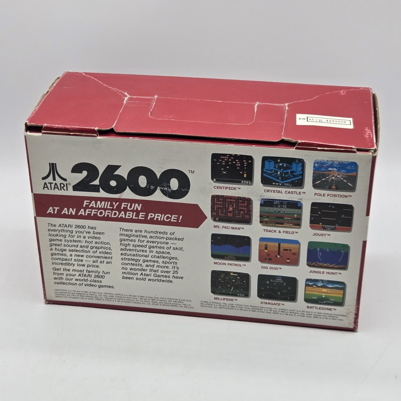 Atari 2600 Jr. Console BOX ONLY with manual and registration card 1987