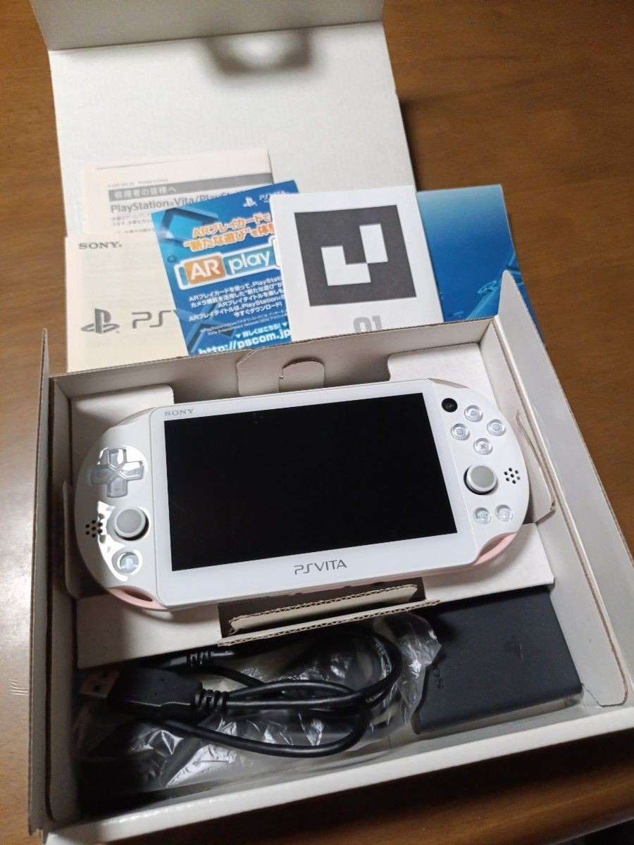 Excellent PS Vita PCH-2000 Sony PlayStation White/Pink Boxed