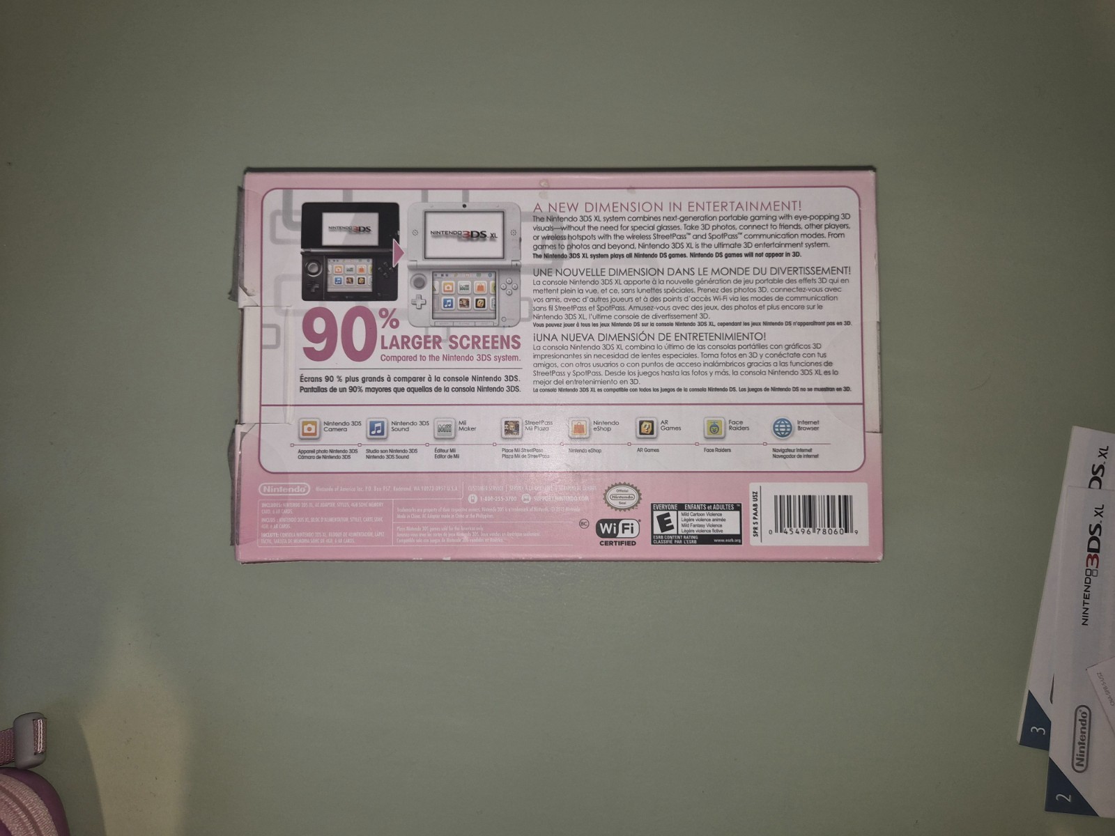Nintendo 3DS XL Pink White Complete in Box CIB Bundle Lot 3 Games Stylus Charger