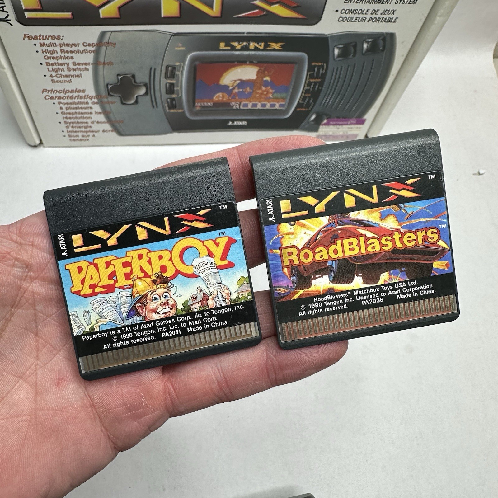 Atari Lynx Gaming System with Original Box Tested and 11 Games Power Cord READ