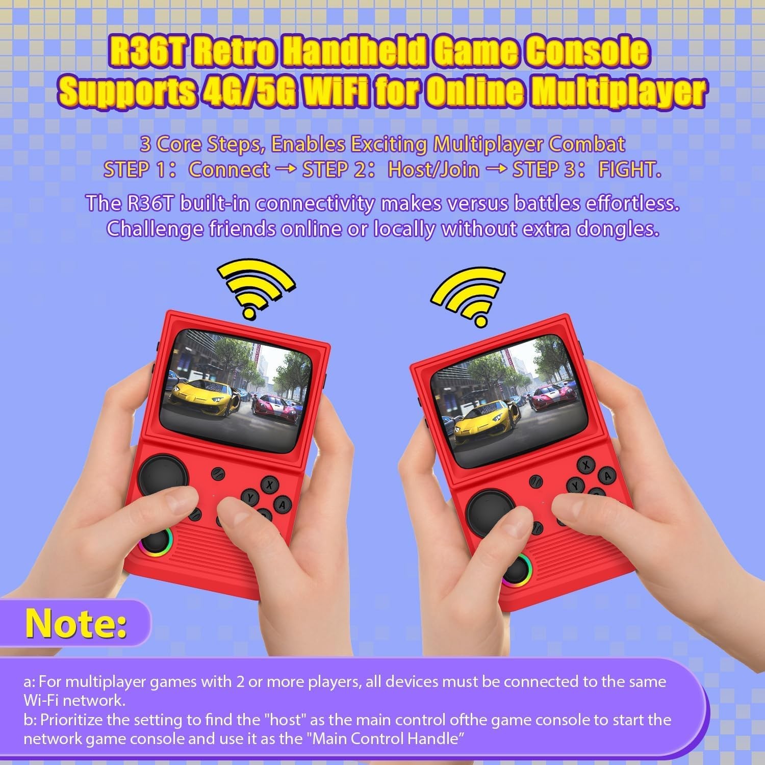 R36T Retro Handheld 3.5 IPS 64GB 18000+ Games Red