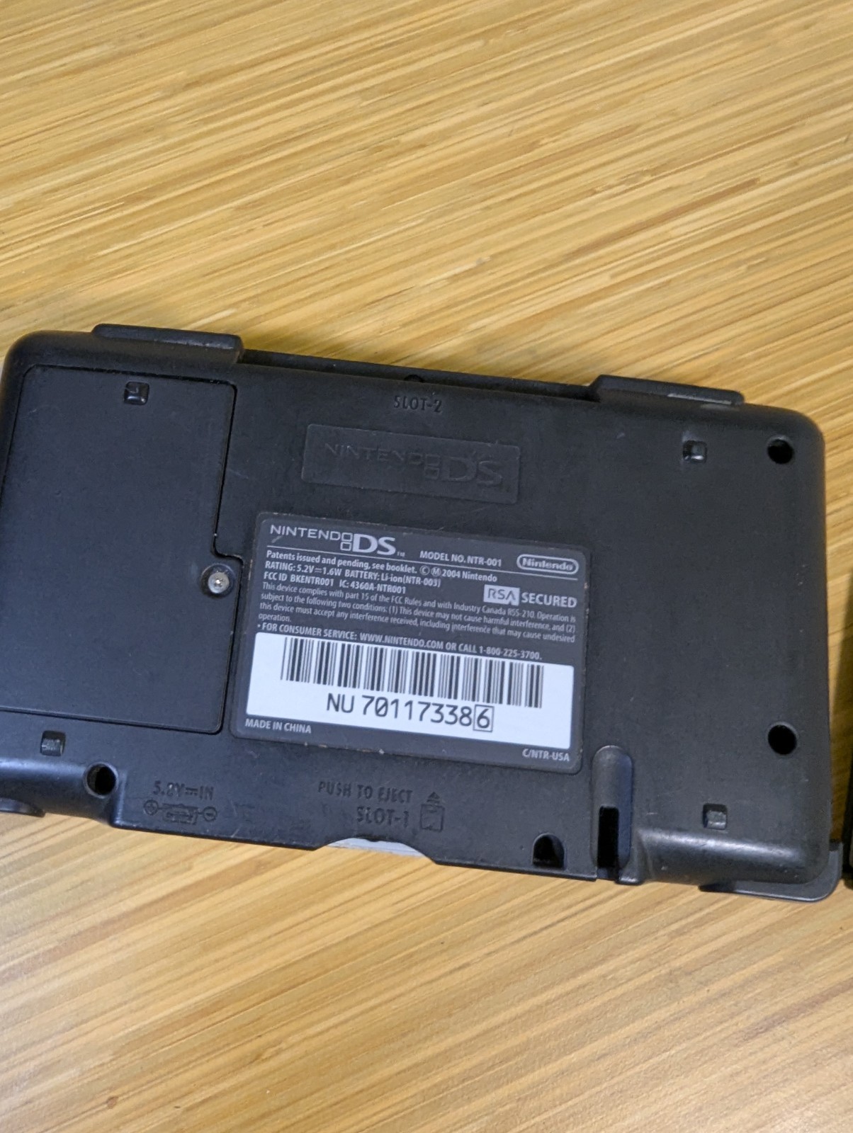 KAA Nintendo DS Silver Handheld Console NTR-001 No Power Cord Untested