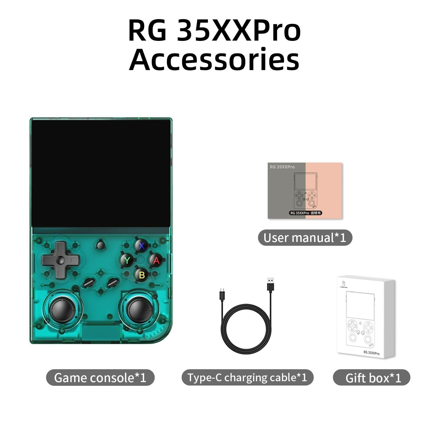 Green Retro RG35XX Pro 3.5″ Handheld Game Console IPS HDMI WiFi 64G+4353 Games