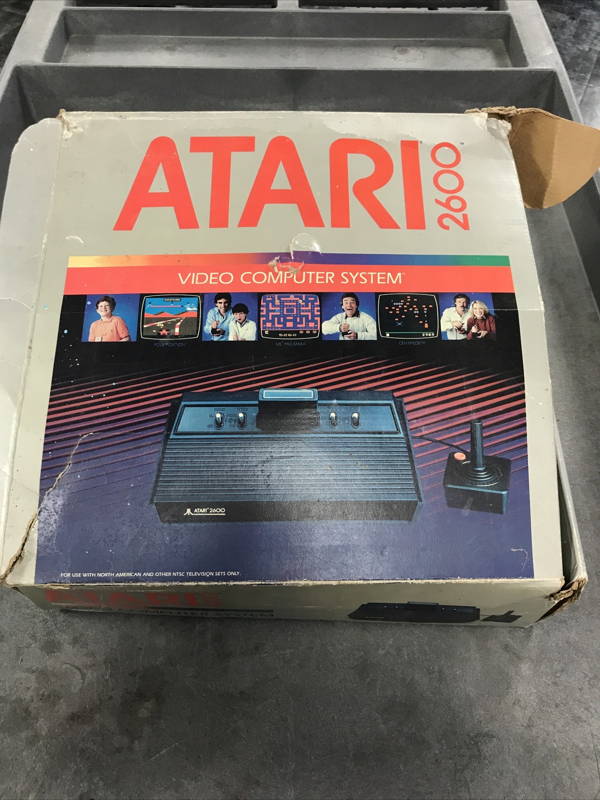 Atari 2600 Black Video Game Console with 2 Controllers, Original Box w/ Games