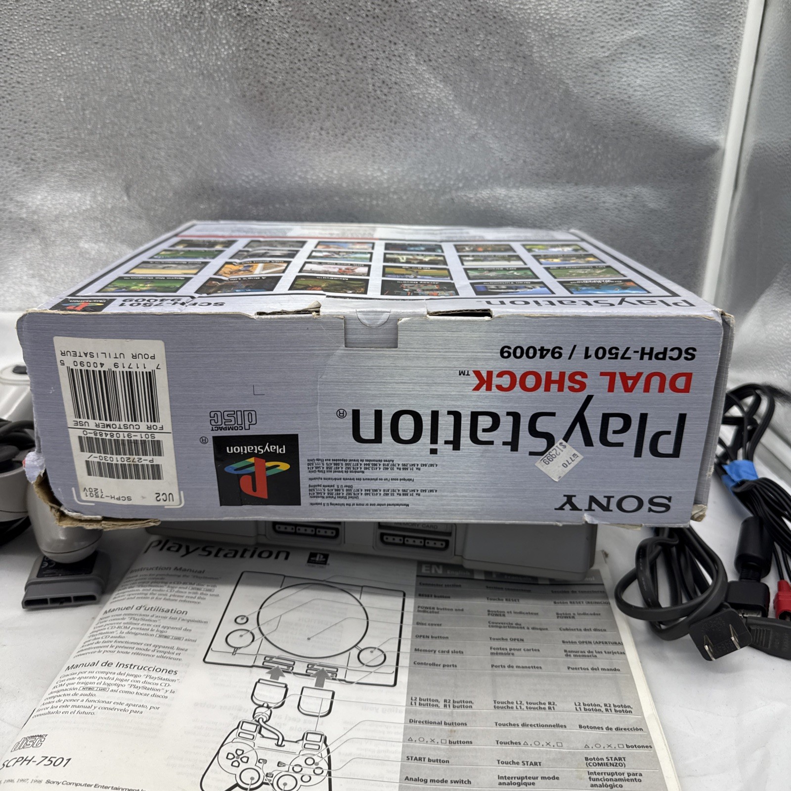 Sony PlayStation 1 Video Game Console – With controller – Box Included – Gray