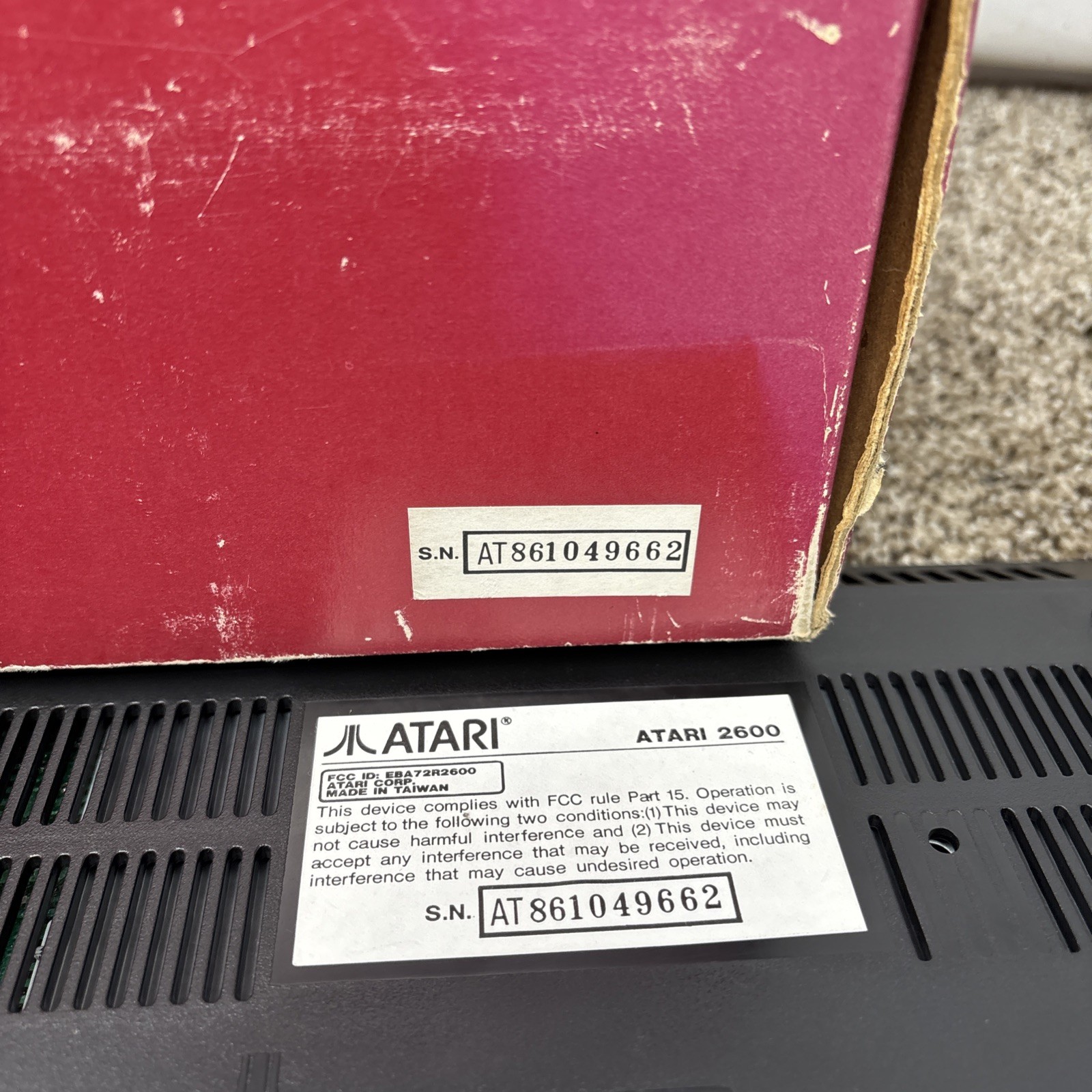 Atari 2600 Junior Game System Console tested boxed complete by Atari CIB NTSC