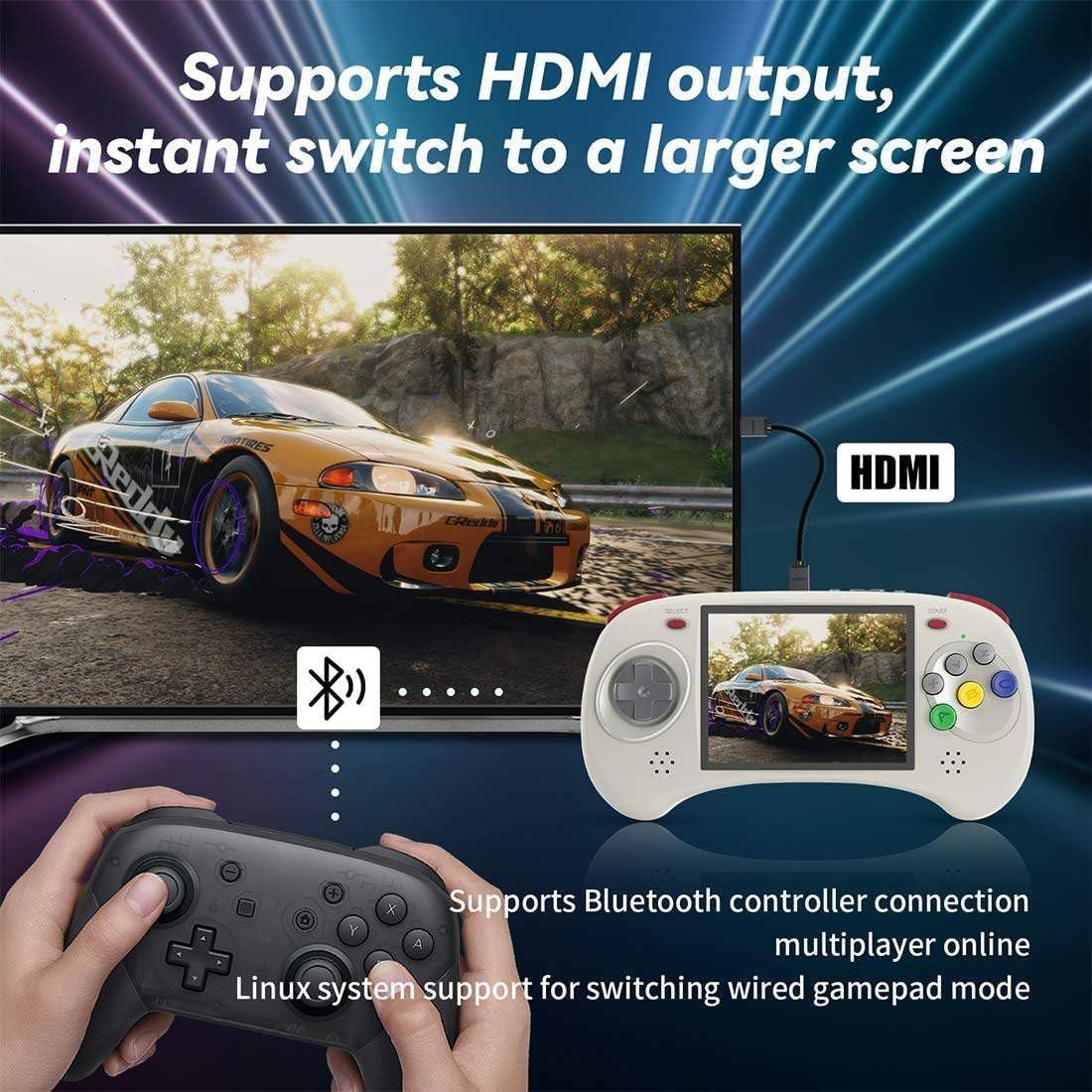 RG ARC D Retro Video Handheld Game Console Linux System RK3566 64Bit Game Player