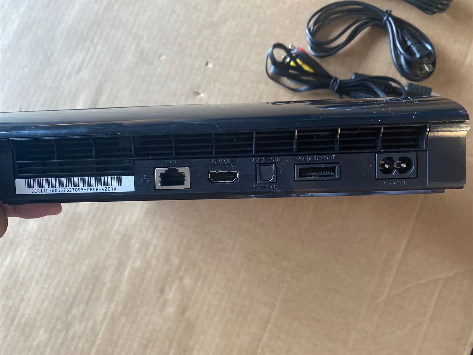 PS3 SUPER SLIM CECH 4201A 12 GB W/SILVER CONTROLLER & CORDS WORKS GREAT!!