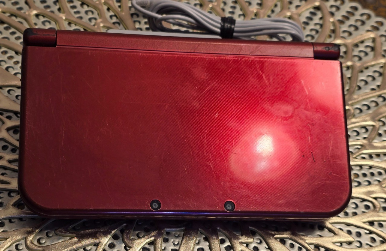 Nintendo “New” 3DS XL Metallic Red Console w/Charger — Tested & Working