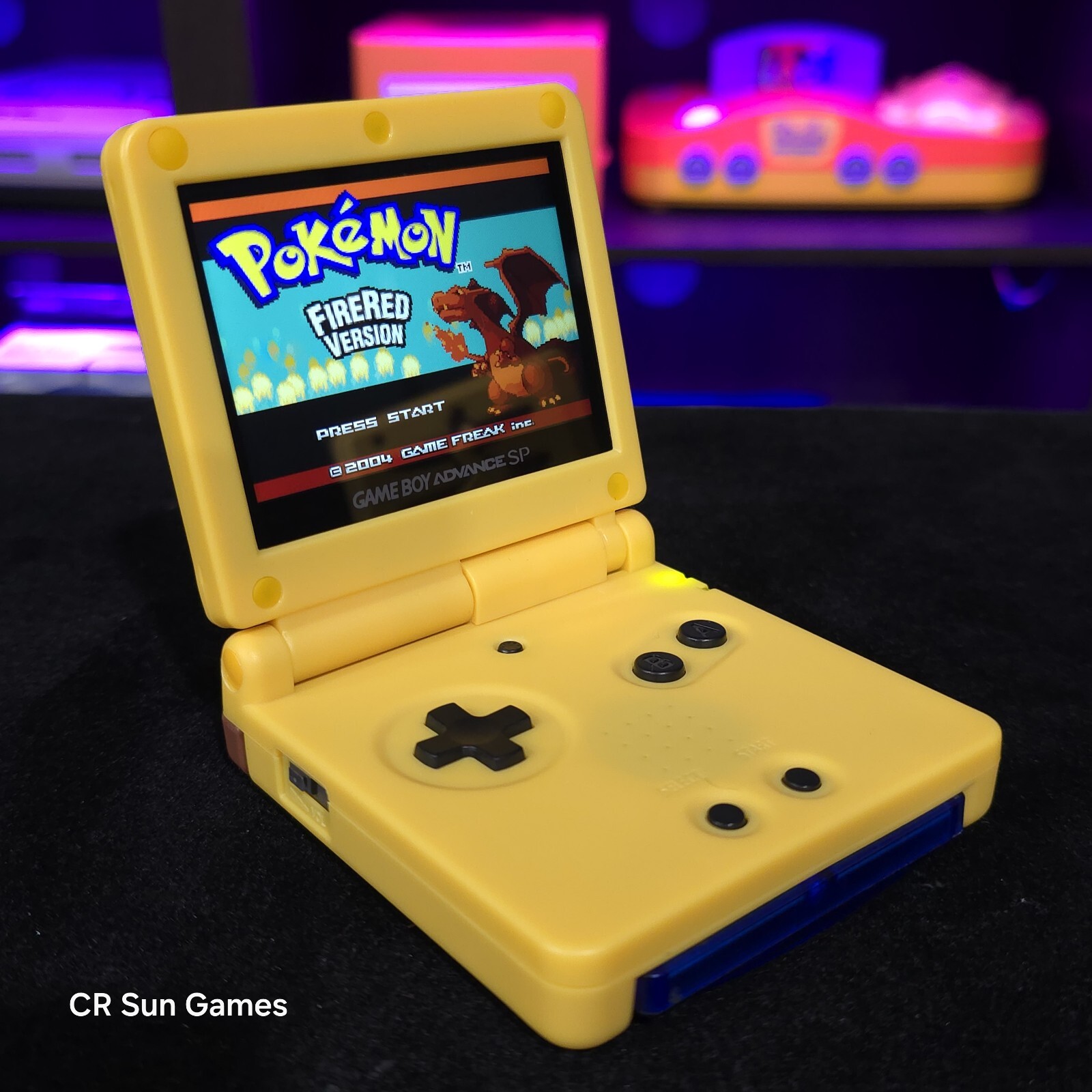 Pikachu Edition Pokemon Yellow Game Boy Advance SP GBA Console with iPS V2 Mod