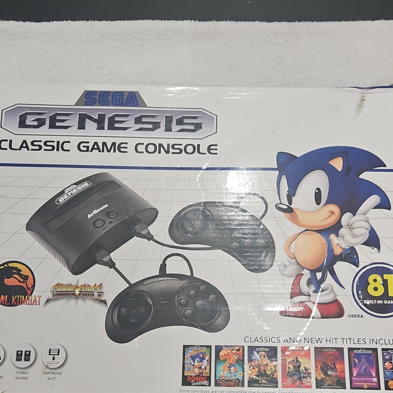 SEGA Genesis Classic Game Console Black 81 Games AV Cable Cartridge Slot