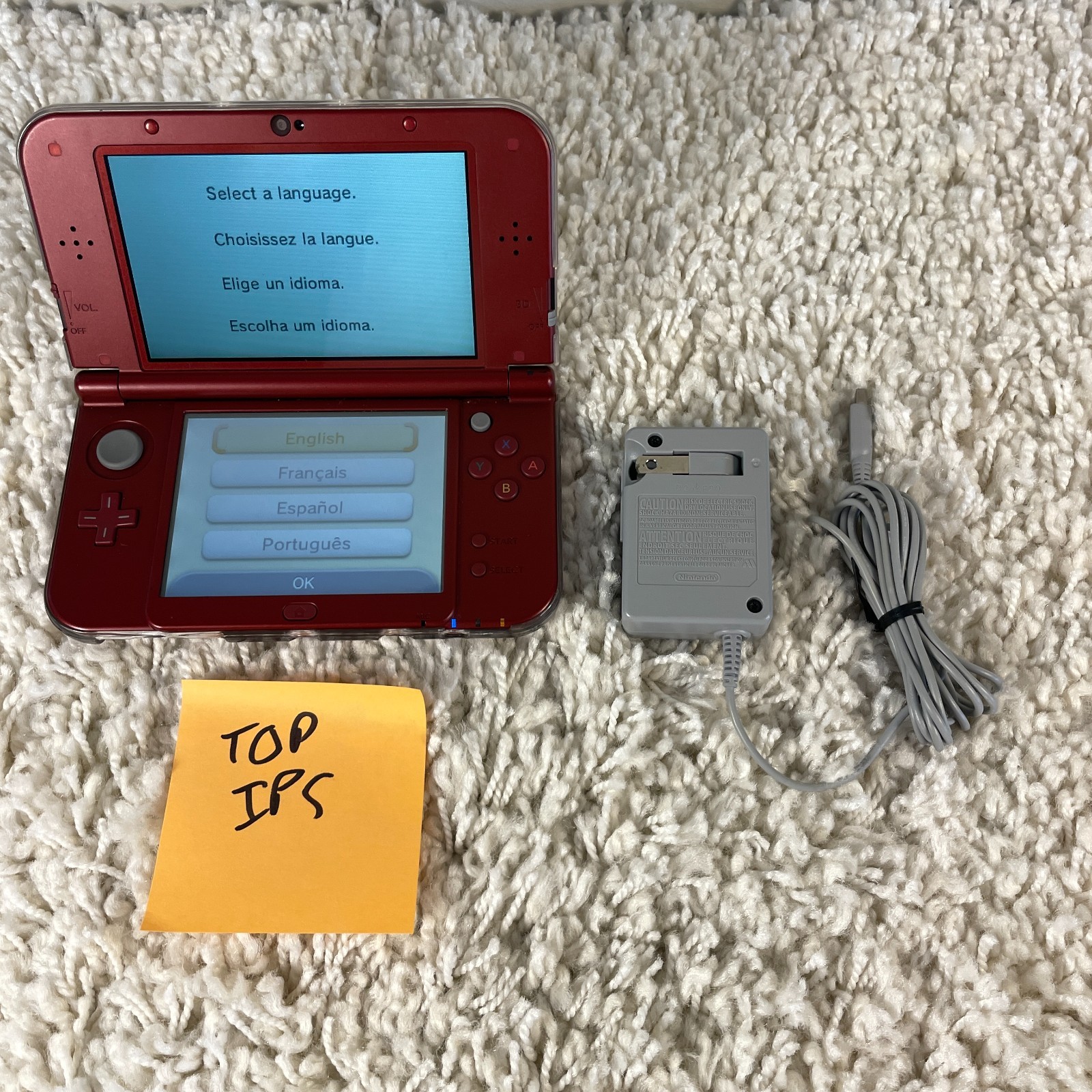 Nintendo “New” 3DS XL Metallic Red Handheld Console System RED-001 Top IPS Works