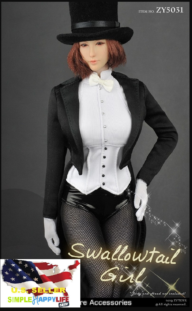 1/6 Female Magician Tuxedo Costume Suit For 12” figure hot toys Phicen ❶USA❶