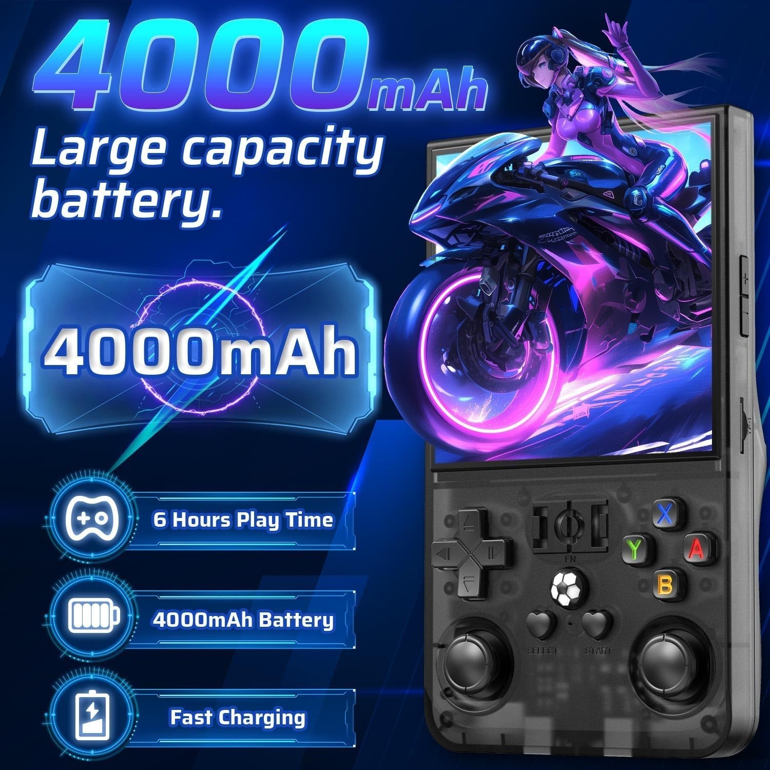 Ultimate Retro Handheld Console – 64GB, 4-Inch IPS Display, Long Lasting Battery