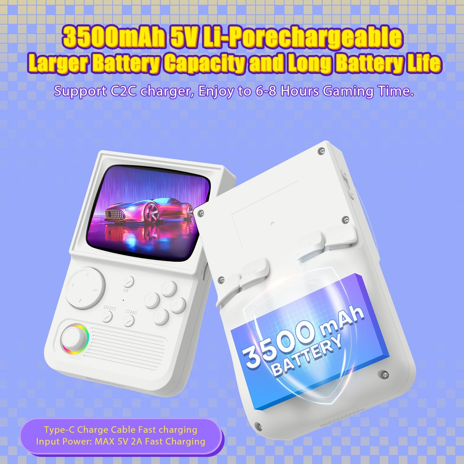 R36T Retro Gaming Console, 3.5” IPS Screen CRT-Inspired, Handheld Game Conso…
