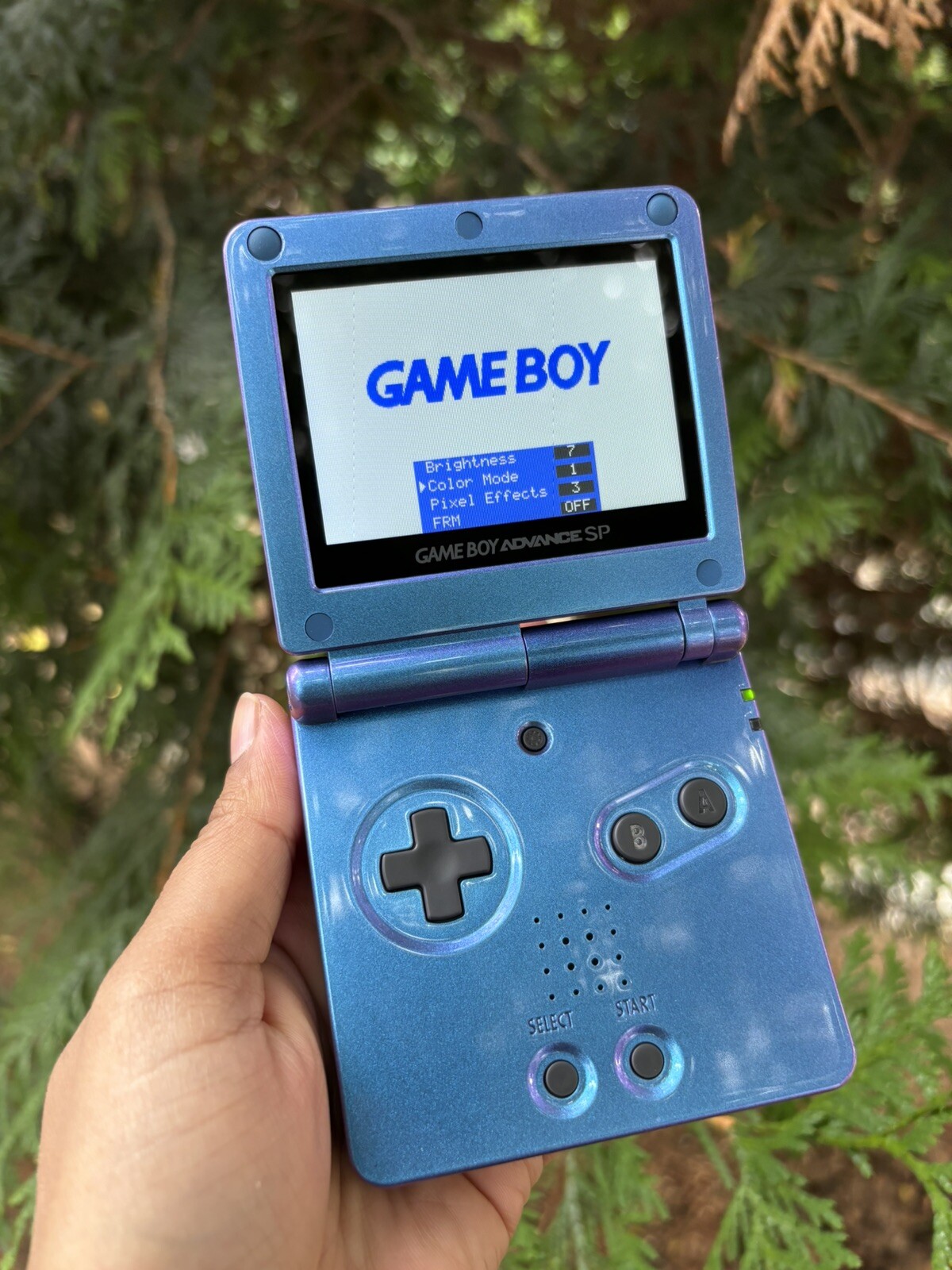 Unique Gift Chameleon Purple Blue Glossy Gameboy Advance SP IPS V2/V5 Console