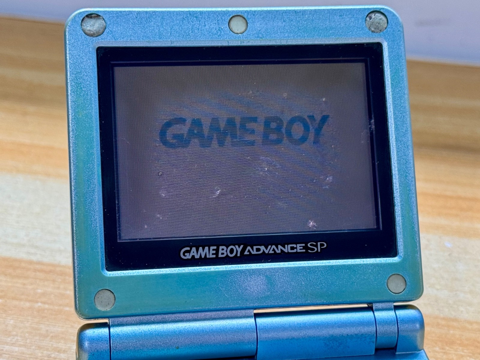 Nintendo Gameboy Advance SP AGS001 Pearl Blue Handheld w/ USB Cable & Battery
