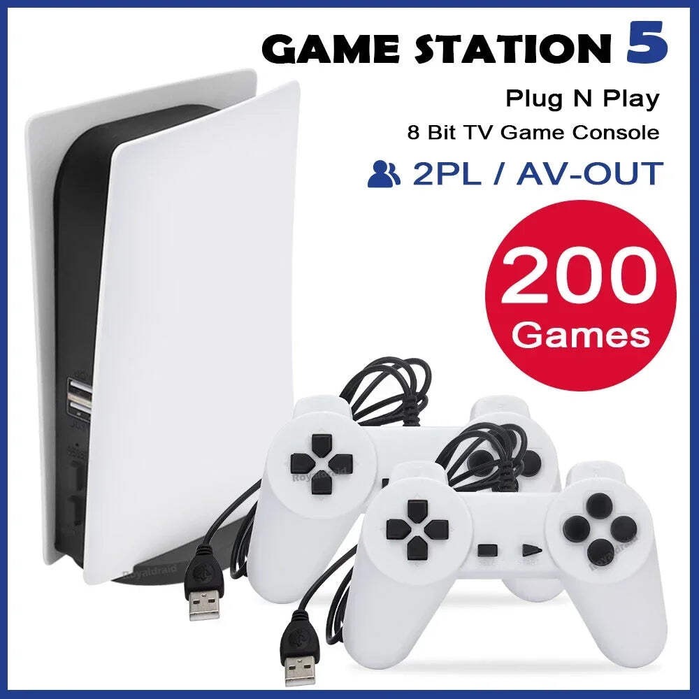GS5 Game Station 5 Video Game Console With 200 Classic Games 8 Bit TV Console Re