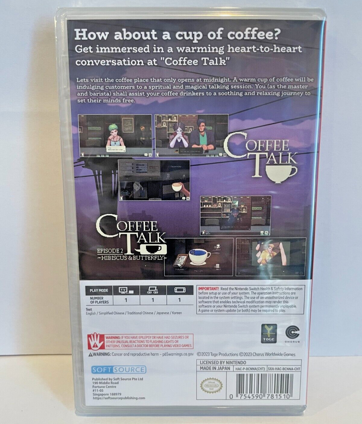 Coffee Talk 1 & 2 Double Pack Switch New Sealed Game Special [2023 Visual Novel]
