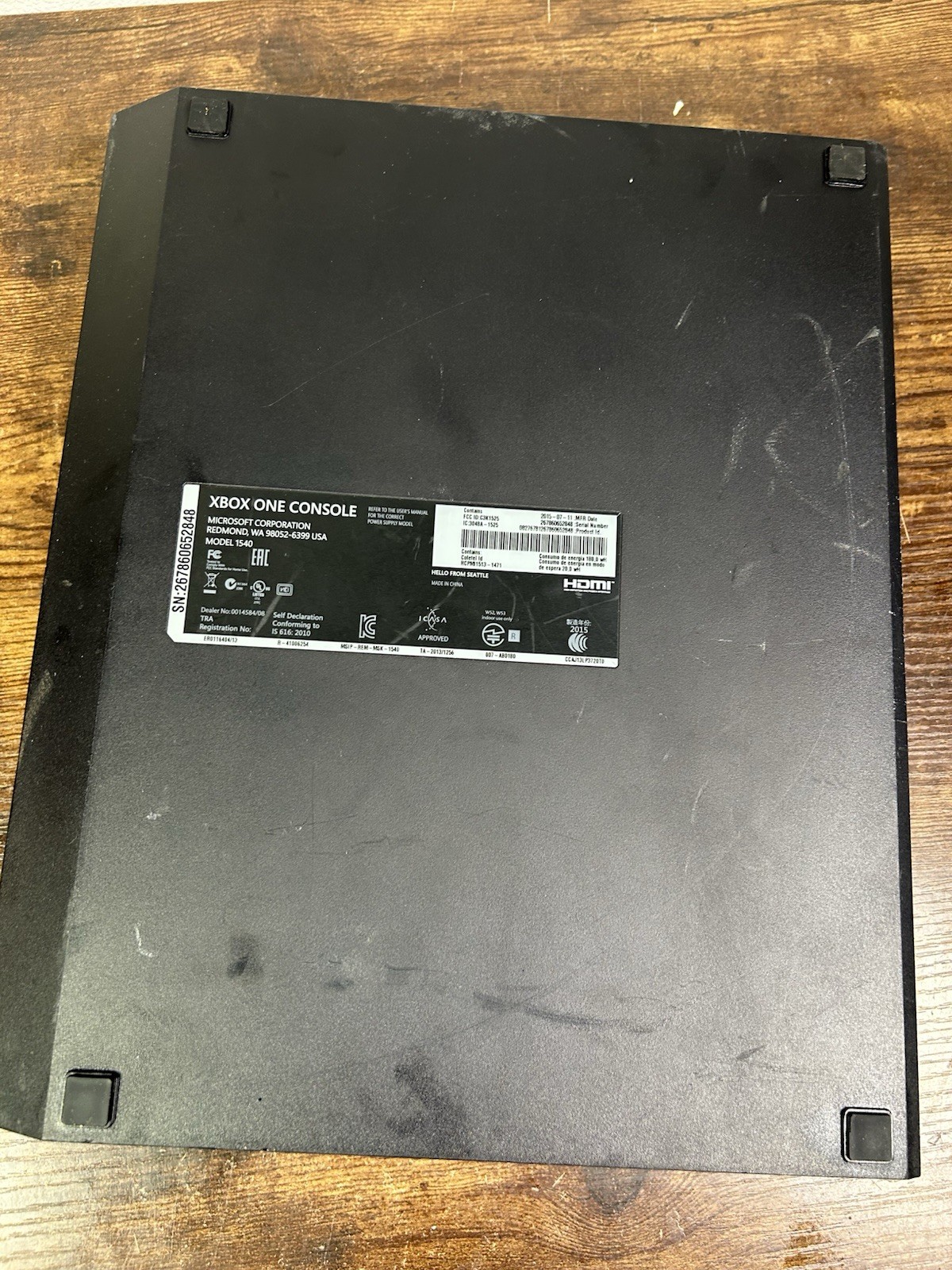 MICROSOFT XBOX ONE GAMING CONSOLE | 1540 | 1TB | NO POWER CABLE