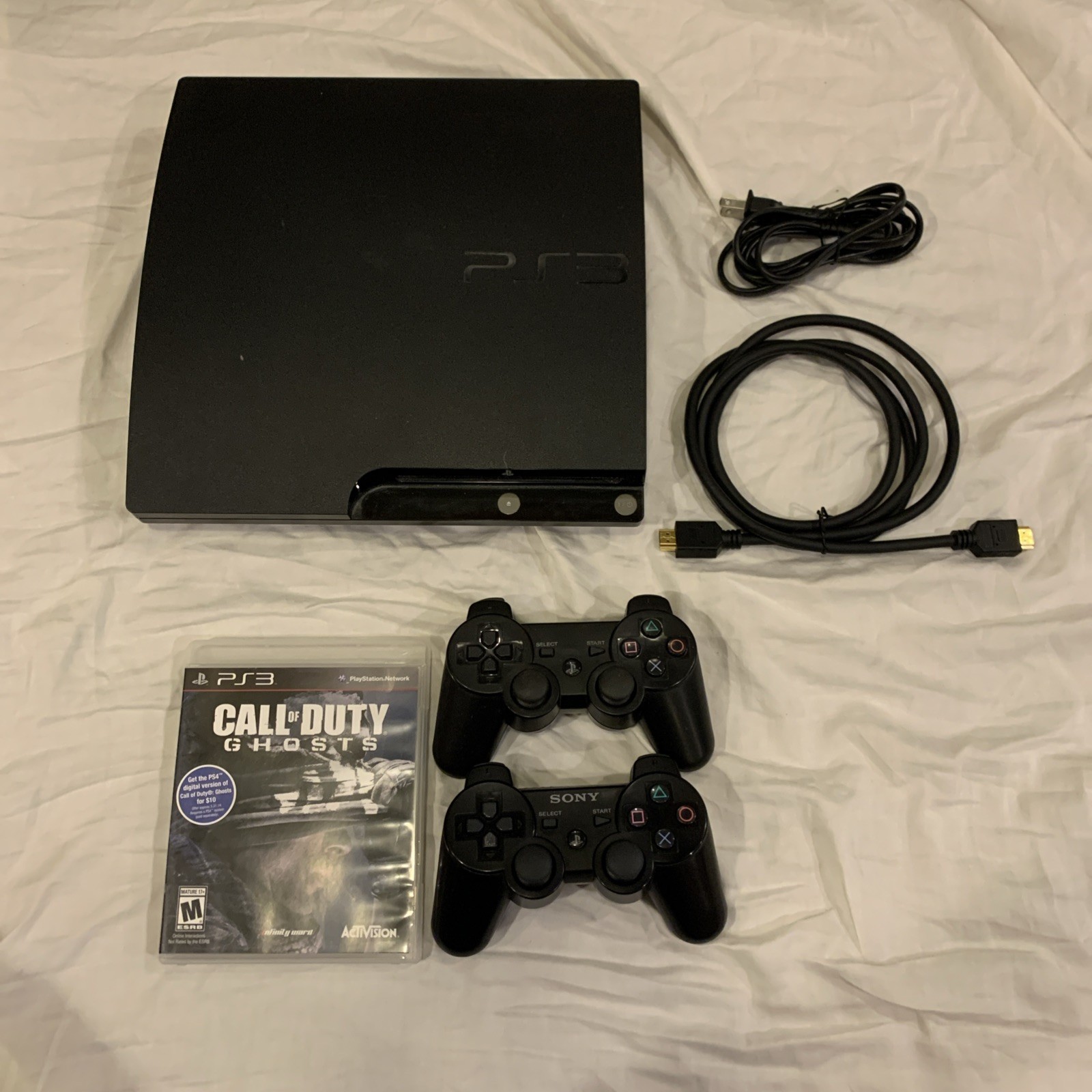 Sony PlayStation 3 Slim PS3 250GB Console Controller Call Of Duty CECH-2001B