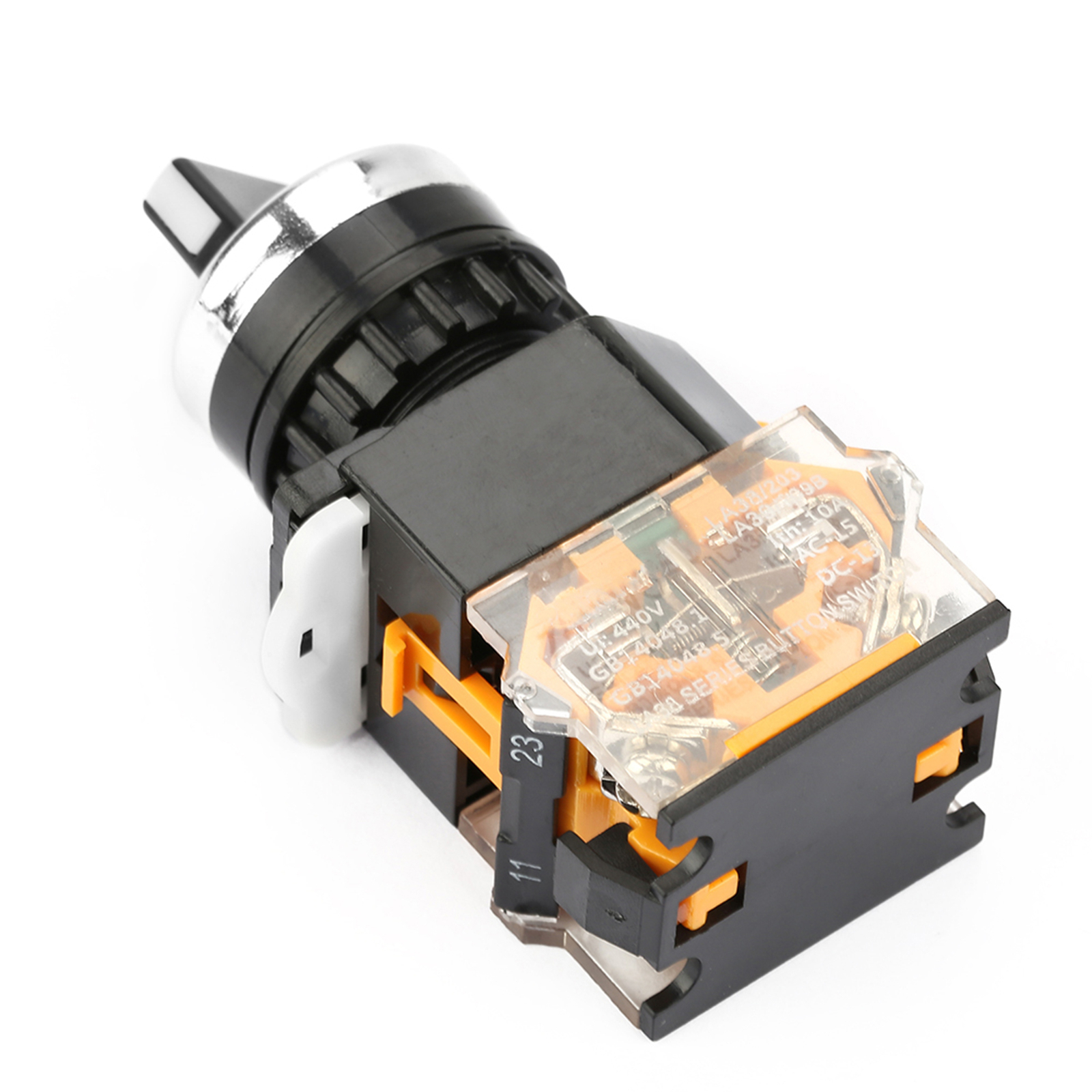 22mm Round Selector Switch 2 Positions NC + NO Self Locking MT8