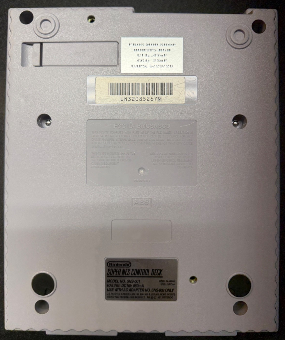 Super Nintendo SNES 1 Chip 02 SNS – 101 with Borti’s RGB & brand new capacitors