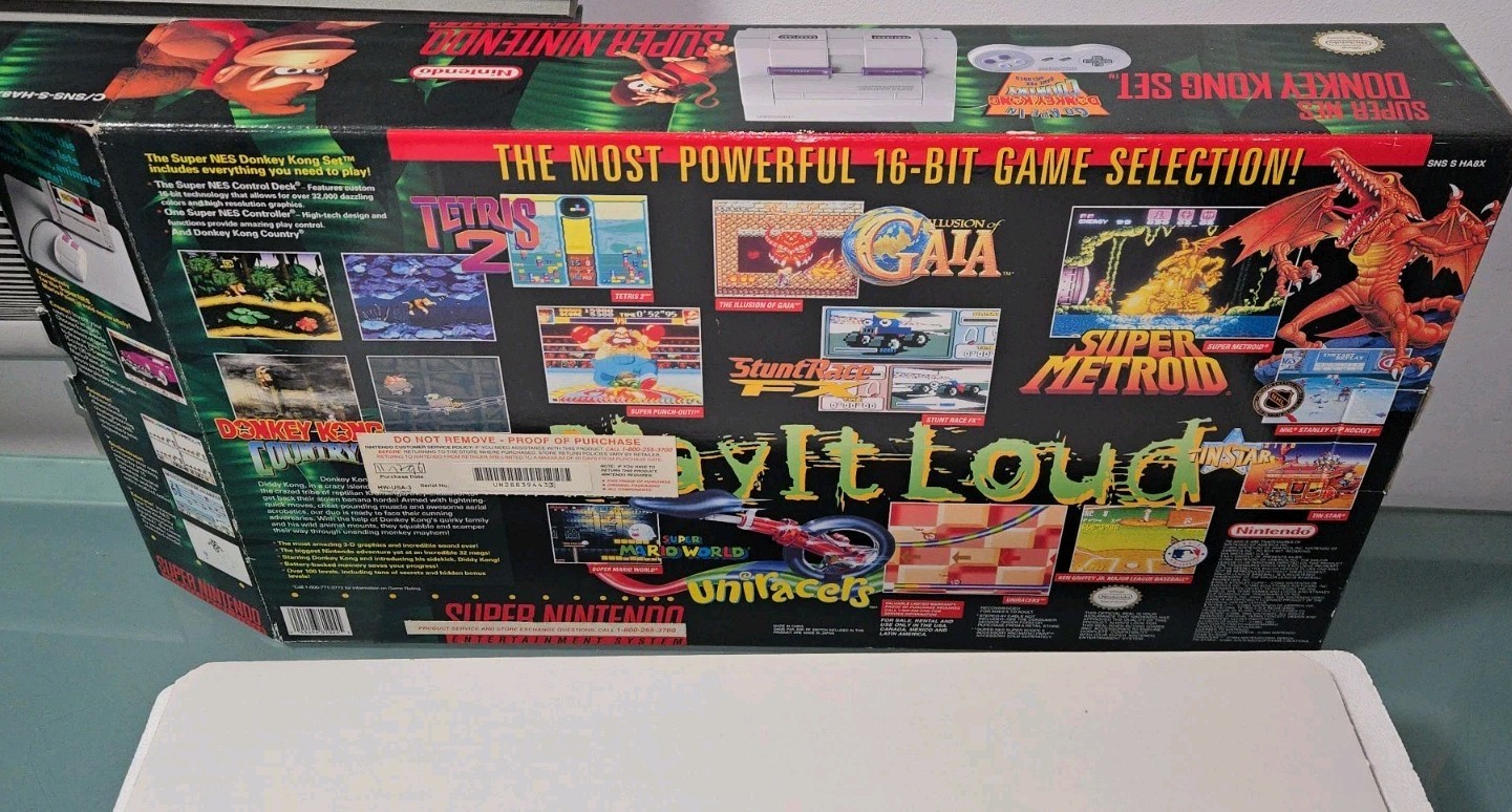 NEW Super Nintendo Donkey Kong Country SNES SYSTEM, EXTREMELY RARE! READ!