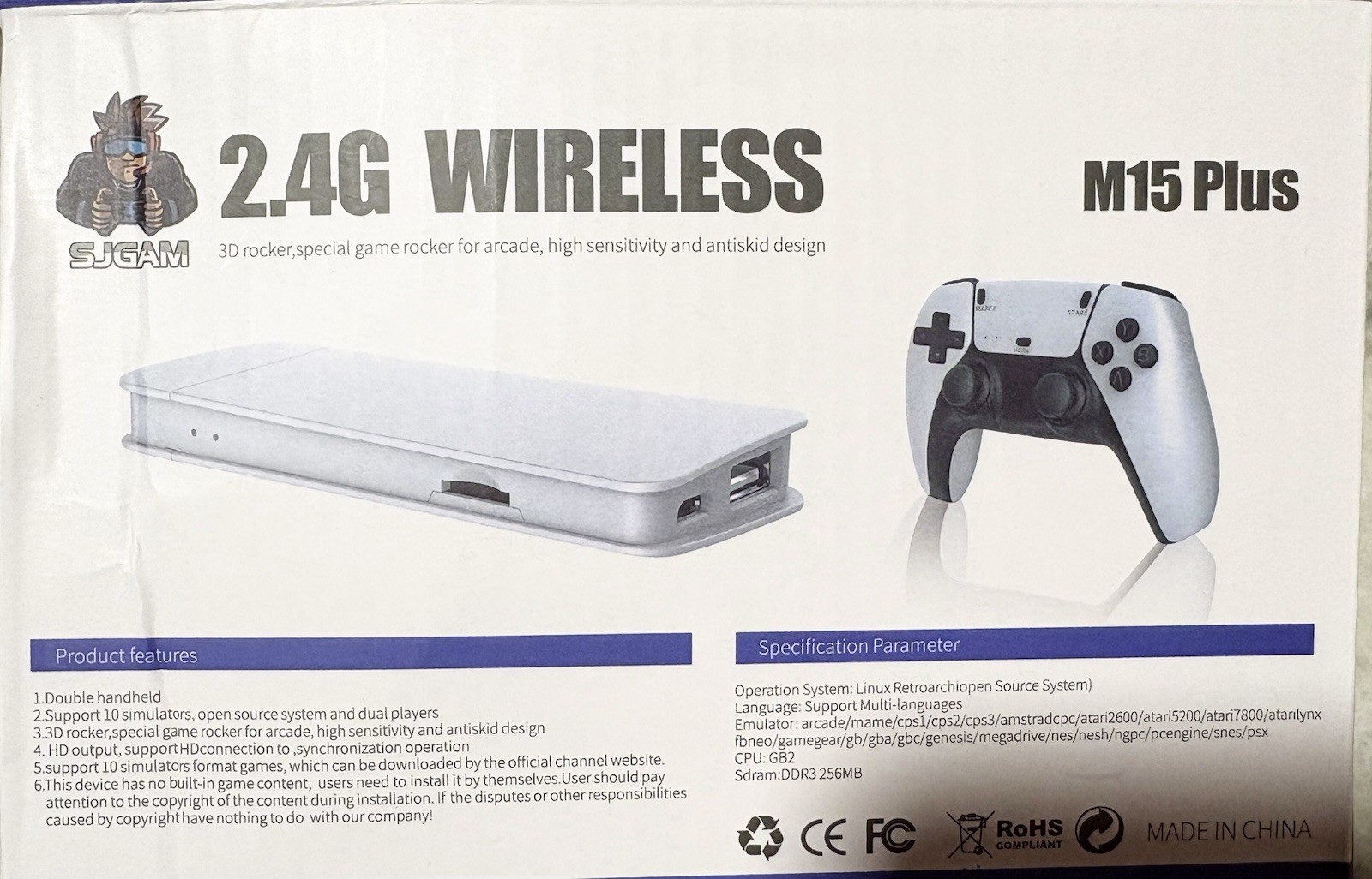 M15 Pro Game 2.4G Dual Wireless Controller 4K Ultra HD Game Stick 20k Games New