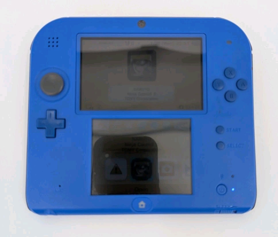 Nintendo 2DS FTR-001 Blue Black Console Charger Stylus 4GB SD Card Naruto Game