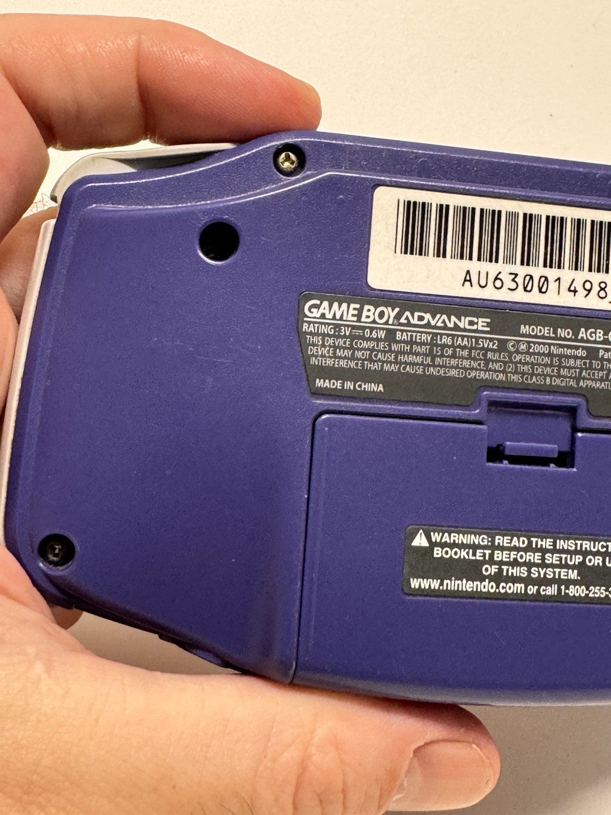 Game Boy Advance Indigo – AGB-001 Nintendo Console – Tested/Working 2 Games