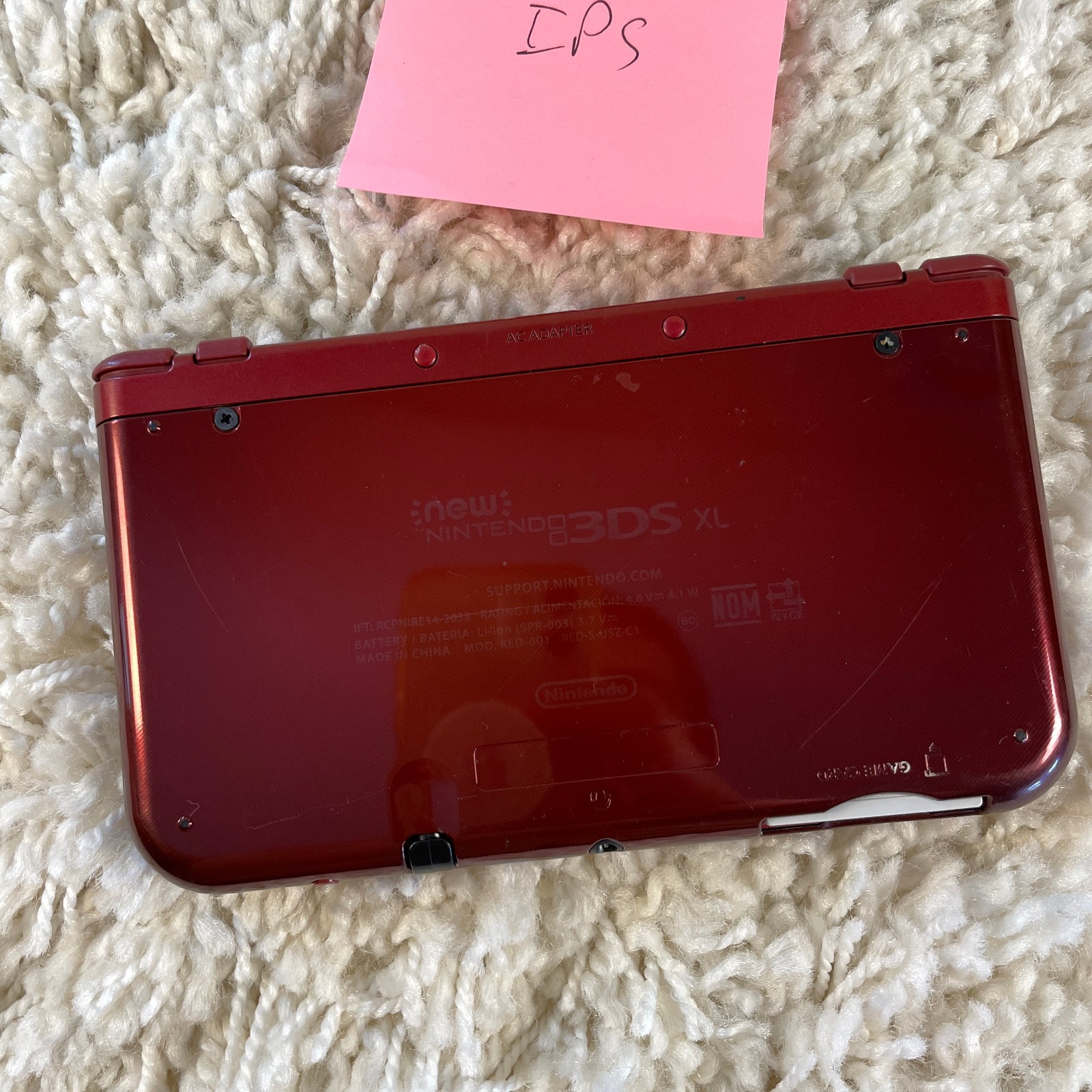 Nintendo “New” 3DS XL Metallic Red Handheld Console System RED-001 Top IPS Works