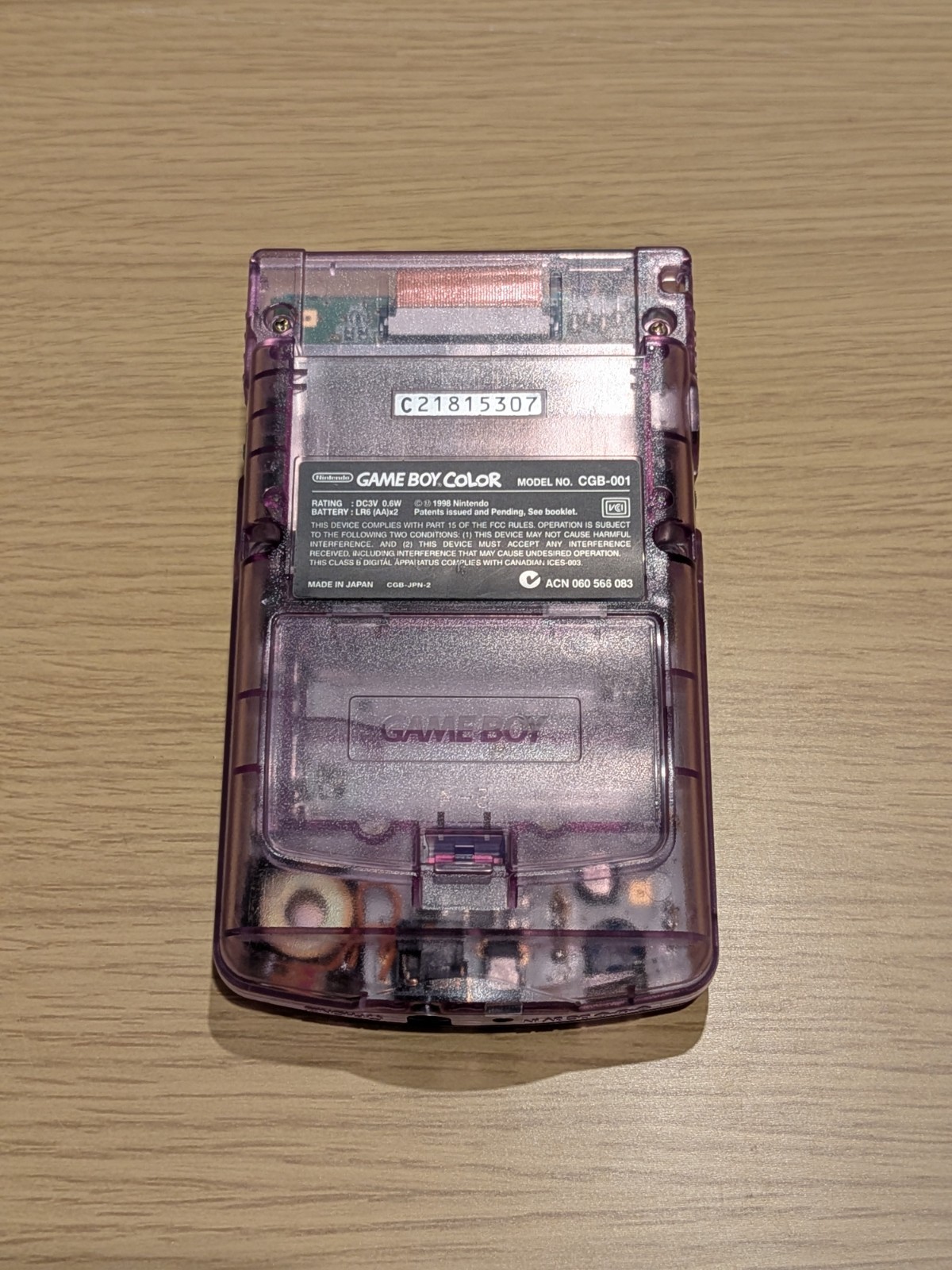 Nintendo Game Boy Color Console – Clear Purple – Tested – Japanese + 4 Games!