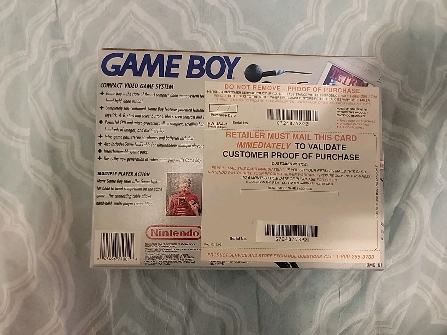 Gameboy Compact Video Game System DMG-01 – BOX, CORD & HEADPHONES NO GAMEBOY