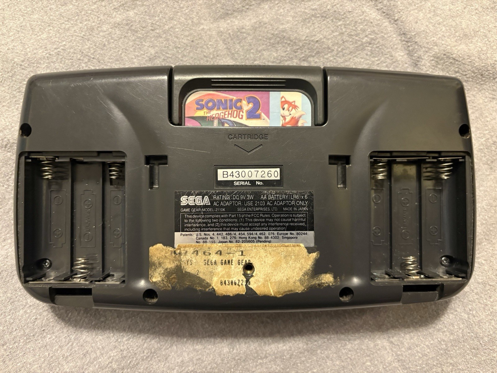 WORKING – SEGA Game Gear Black with Sonic the Hedgehog 2 (READ DESCRIPTION)