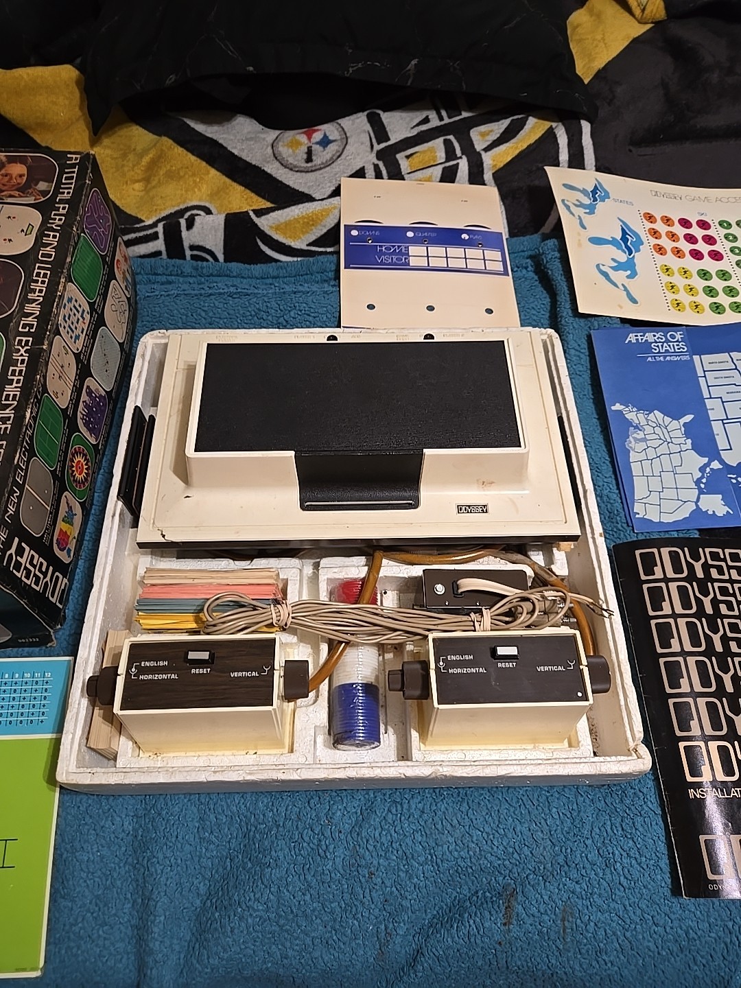 1972 Magnavox Odyssey with Games, Cards, And Controller Vintage Console Complete