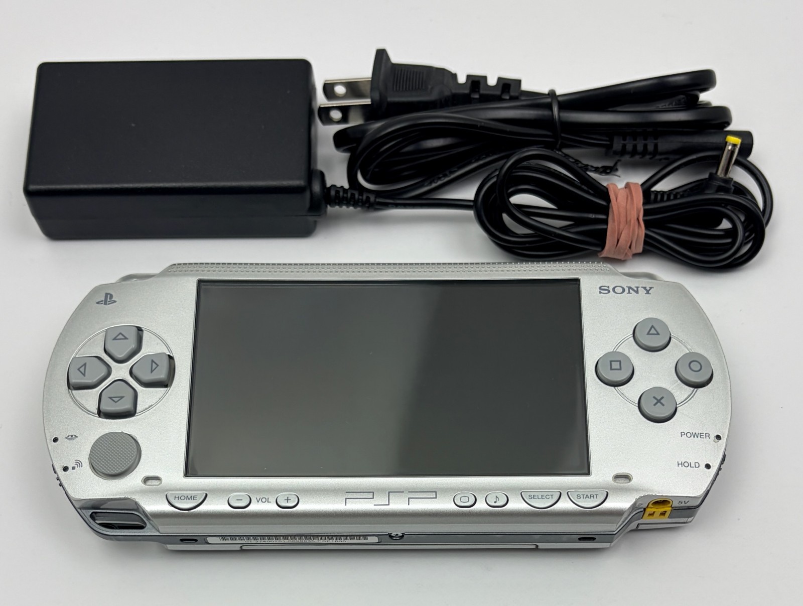 Sony PSP 1000 Handheld Metallic Silver w/ New Battery & Charger *Excellent*